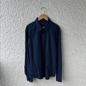 Slim Fit Men's Navy Blue Shirt